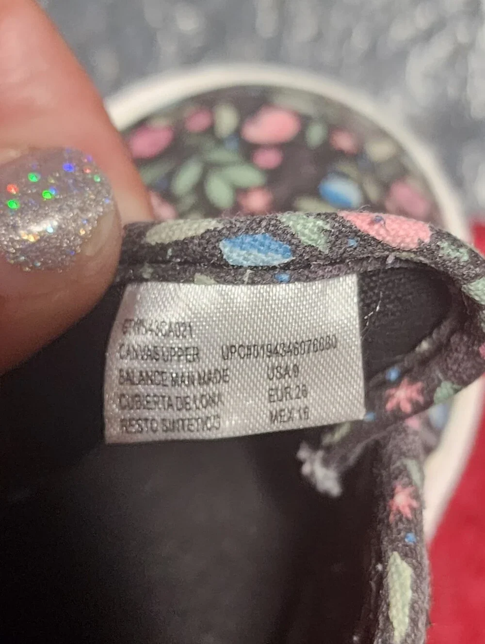 Wonder Nation Slip On Sneakers Black Floral Girls Size 9